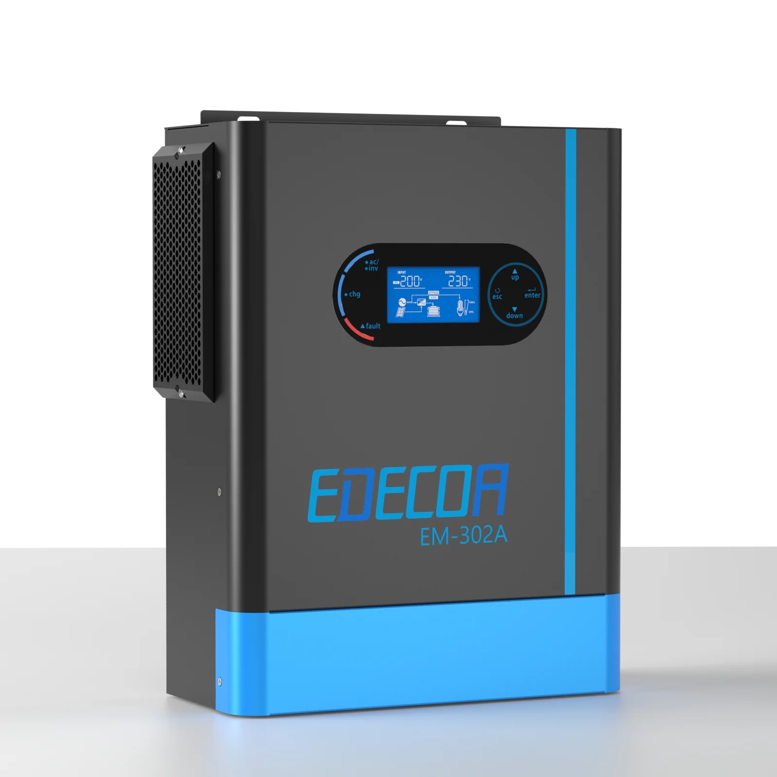 EDECOA Hybrid Solar Inverter 3200W 24V to 220V Pure Sine Wave MPPT 80A PV 60-450VDC