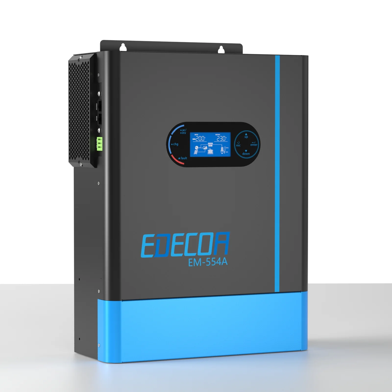 EDECOA Hybrid Solar Inverter 5500W 48V to 220V Pure Sine Wave MPPT 100A PV 60-450VDC